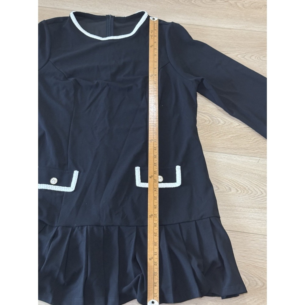Shein Curve Black White Long Sleeve Shift Dress 4XL - Picture 8 of 8